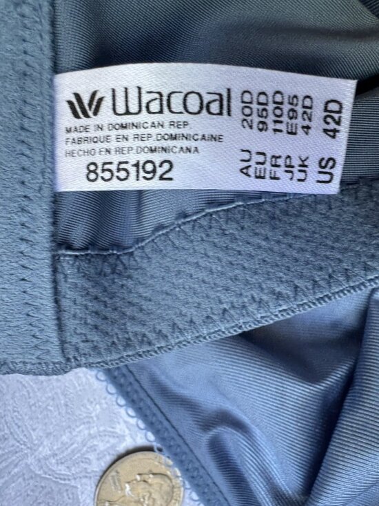 Wacoal 42D Blue Basic Beauty Unlined Underwire Full Coverage Bra 855192 NEW $58 - Picture 9 of 9
